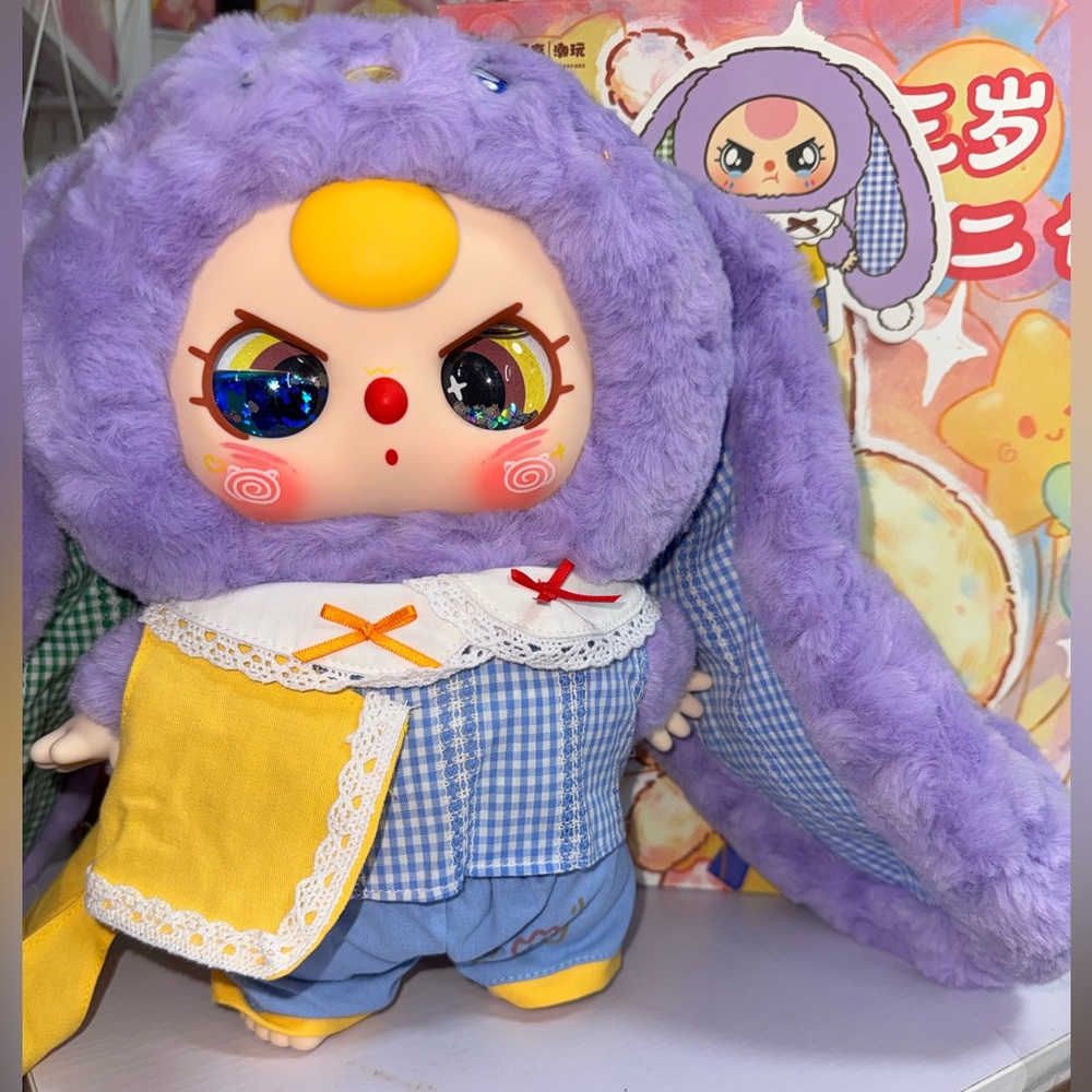 💜SECRET💜 BABY THREE V2 PURPLE EYES W/ RARE LIQUID GLITTER EYES  100% authentic